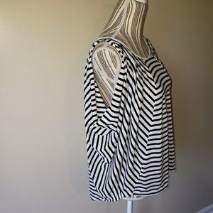 American Eagle Flowy Draped Striped Blouse